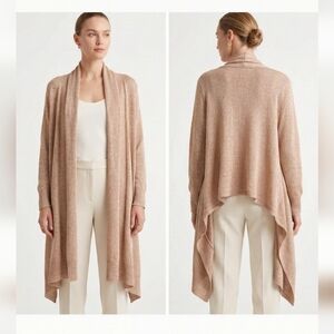 Acrobat Cardigan Sweater Stripes Metallic Silk Cashmere Pink OSFA